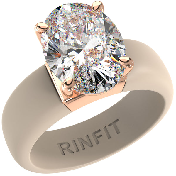 Silicone Ring – 11×8 mm Oval Cut CZ | Patent-Pending Design - GlowStone Collection