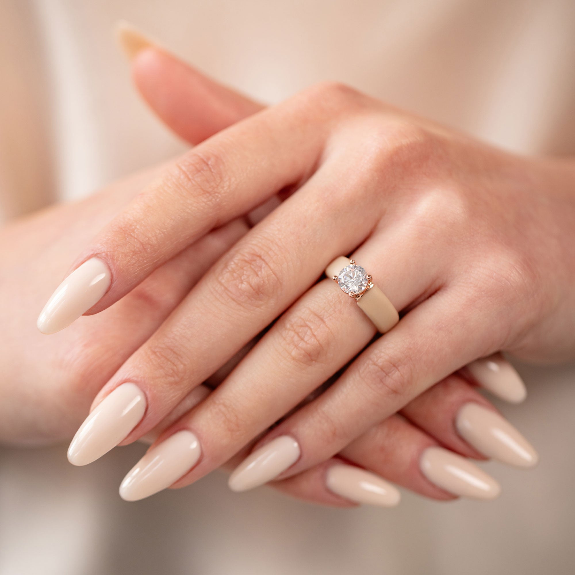 Set Silicone Ring – 7mm Round Solitaire CZ | Patented Design - GlowStone Collection