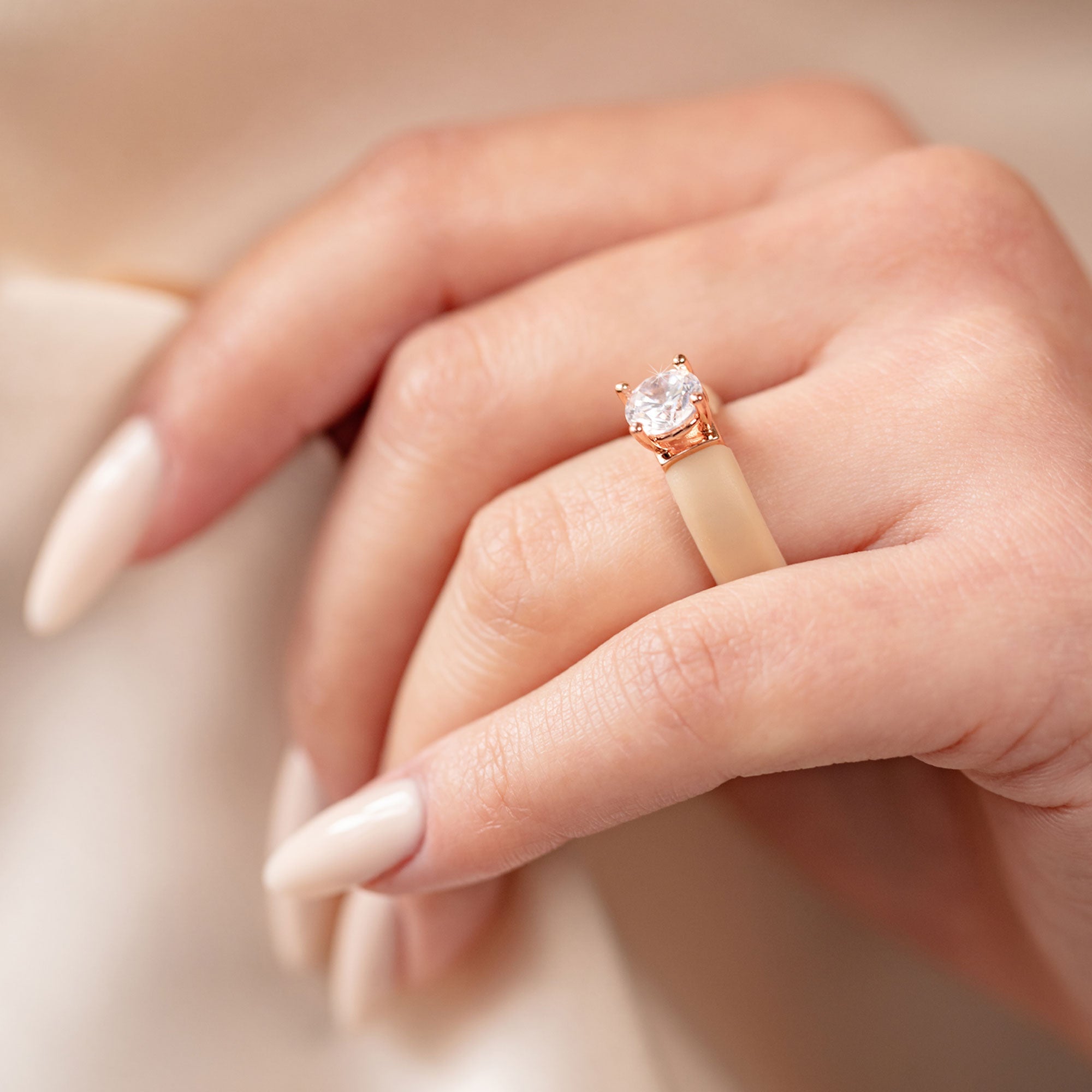 Set Silicone Ring – 7mm Round Solitaire CZ | Patented Design - GlowStone Collection