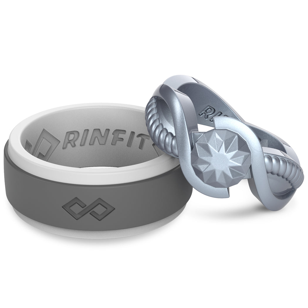Adorable wedding rings for Couple Silver and gray