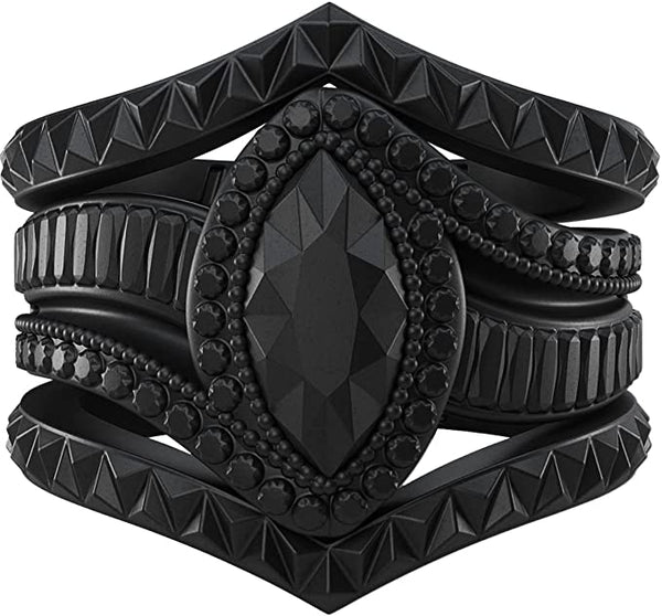 Silicone Rings for Women - Marquise with 2 Stackable Rings