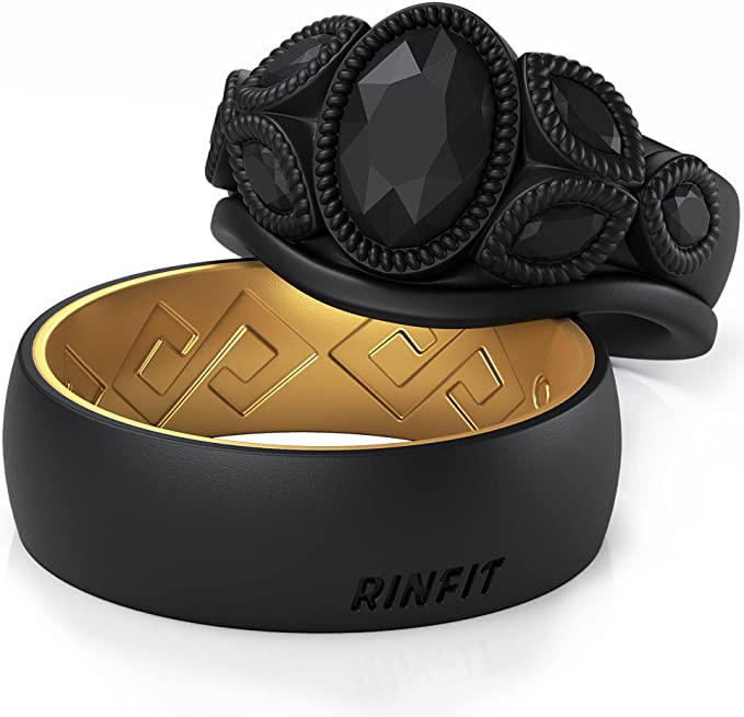 Couple Bundle Silicone Wedding Rings Set#84