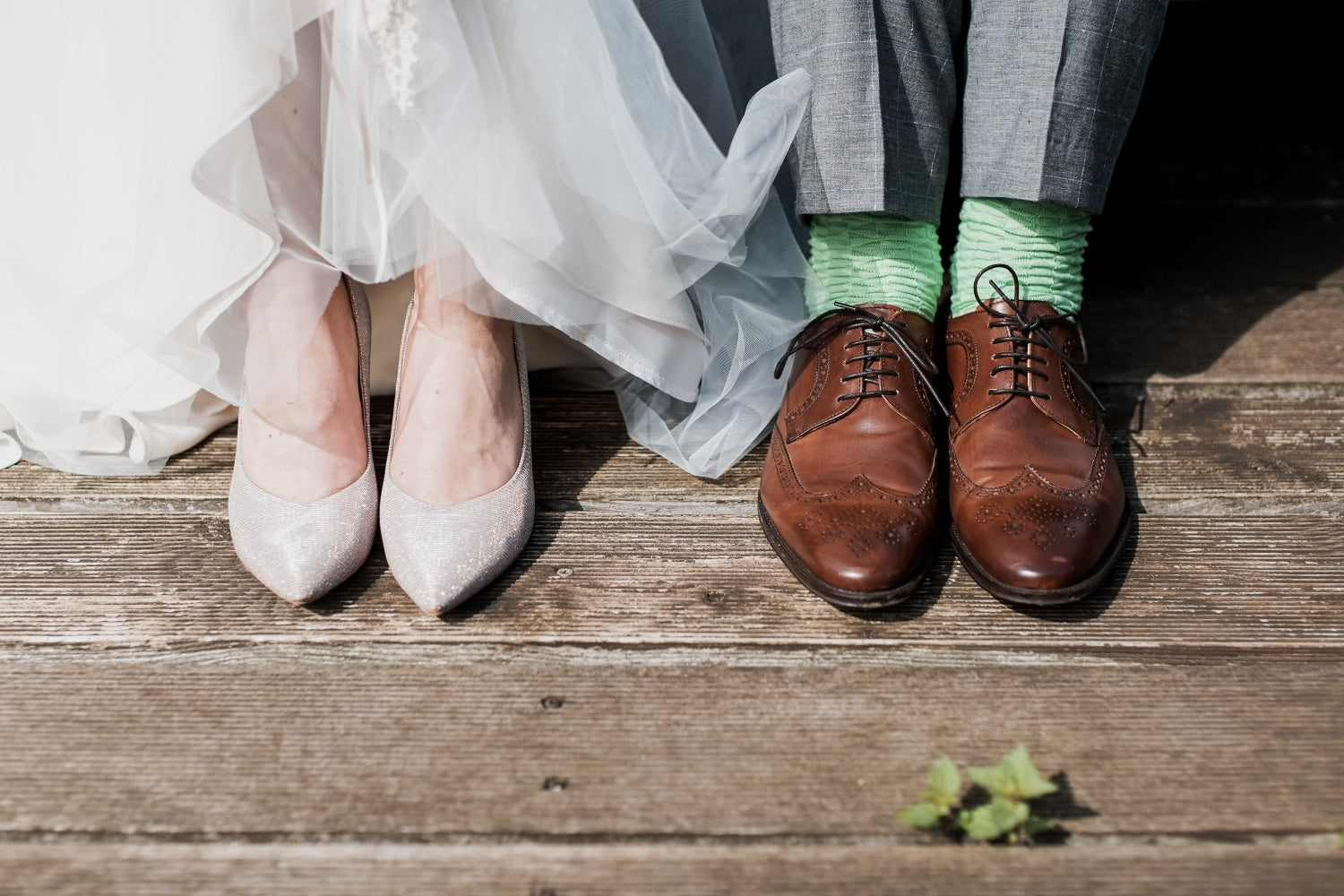 couple dressed for wedding
