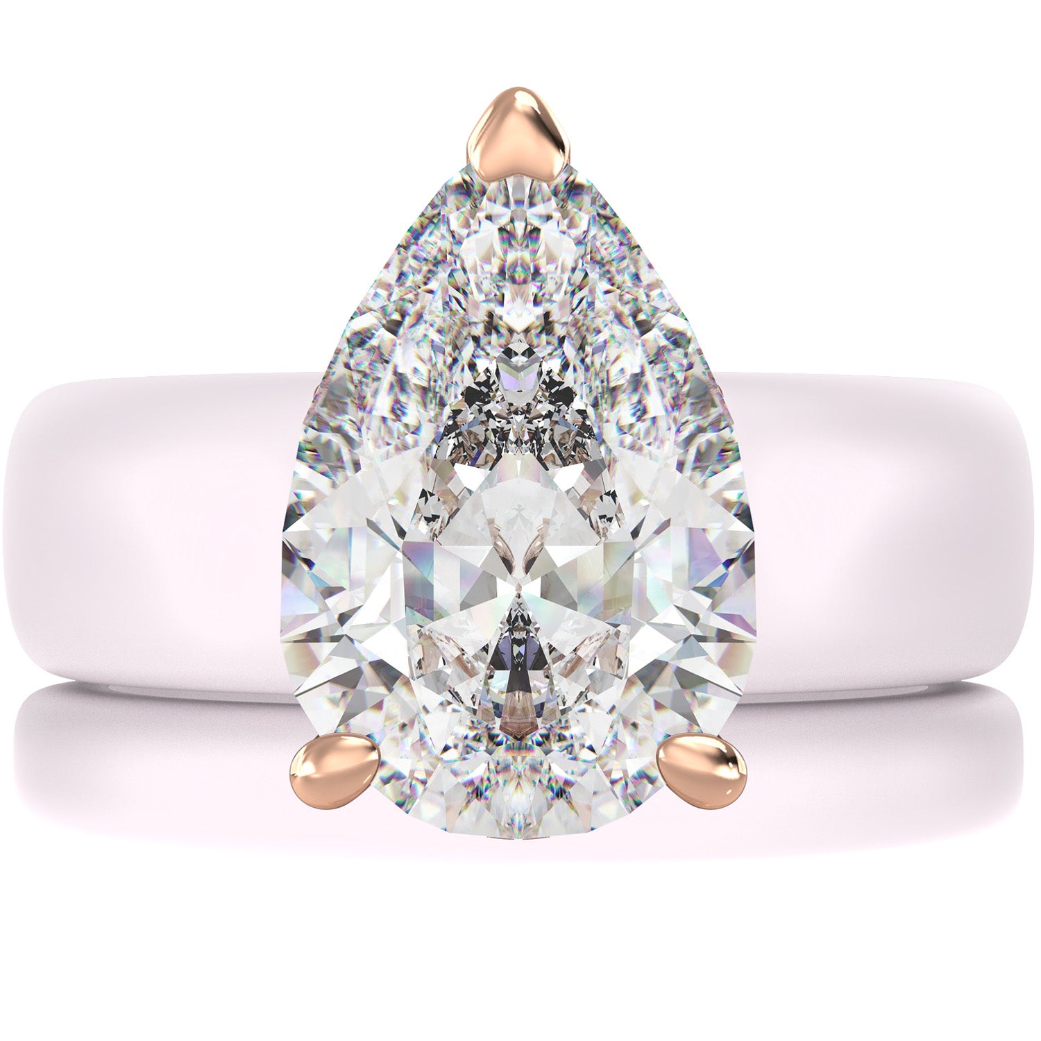 Pear Cut CZ Silicone Ring Set for Women, Stackable 2-Ring Set, 8×12 mm Pear Cut CZ, Patent-Pending Design - GlowStone Collection