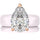 Pear Cut CZ Silicone Ring Set for Women, Stackable 2-Ring Set, 8×12 mm Pear Cut CZ, Patent-Pending Design - GlowStone Collection