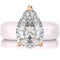 Pear Cut CZ Silicone Ring Set for Women, Stackable 2-Ring Set, 8×12 mm Pear Cut CZ, Patent-Pending Design - GlowStone Collection