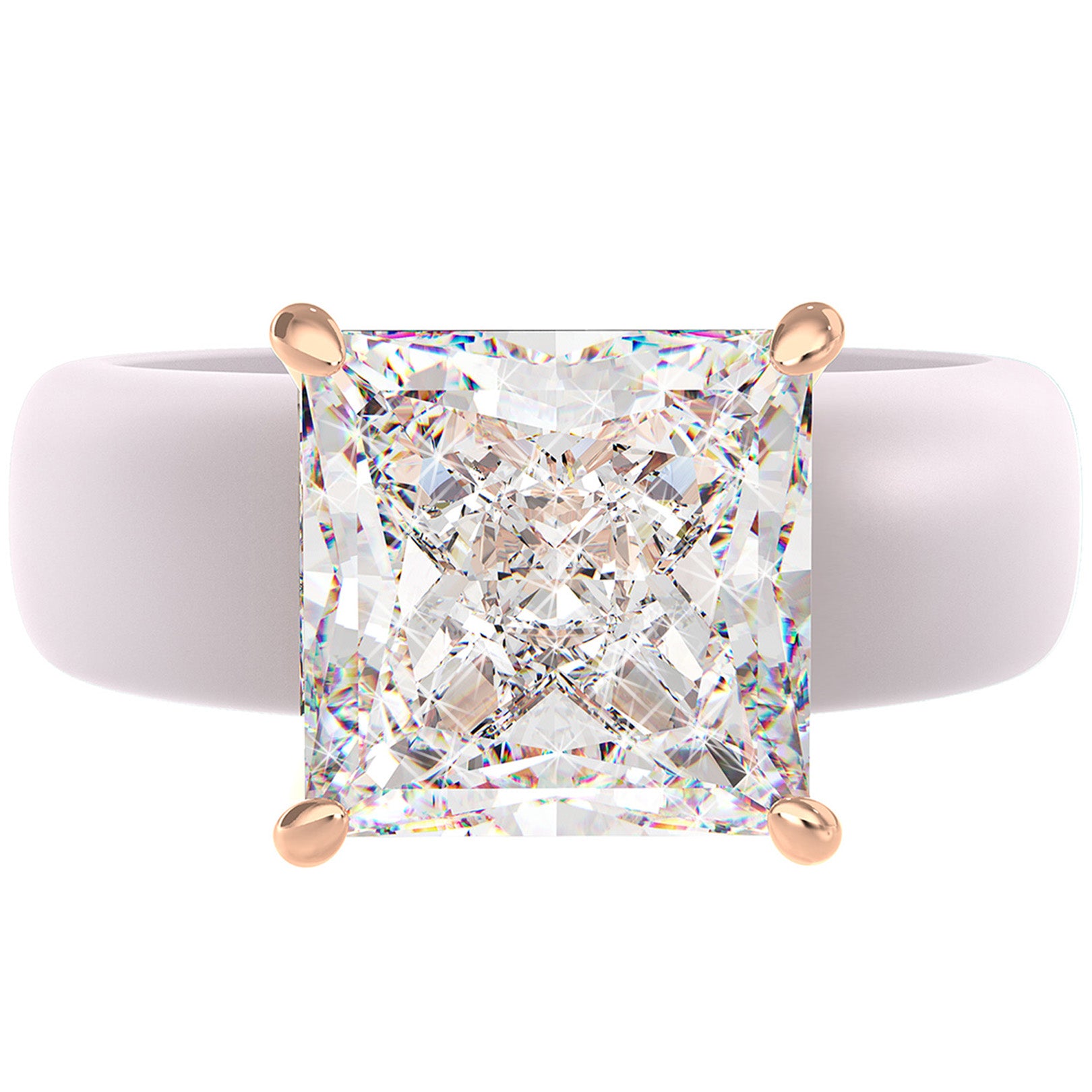 Silicone Ring – 8×8 mm Princess Cut CZ | Patented Design - GlowStone Collection