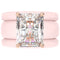 Emerald Cut CZ Silicone Ring Set for Women, 2 Thin Stackable Rings, 10x8 mm CZ Stone, Patented Design, GlowStone Collection