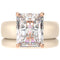 Emerald Cut CZ Silicone Ring Set for Women, Stackable 2-Ring Set, 10x8 mm CZ Stone, Thin Band, Patented Design, GlowStone Collection