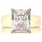 Emerald Cut CZ Silicone Ring Set for Women, Stackable 2-Ring Set, 10x8 mm CZ Stone, Thin Band, Patented Design, GlowStone Collection