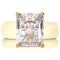 Emerald Cut CZ Silicone Ring Set for Women, Stackable 2-Ring Set, 10x8 mm CZ Stone, Thin Band, Patented Design, GlowStone Collection