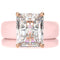 Emerald Cut CZ Silicone Ring Set for Women, Stackable 2-Ring Set, 10x8 mm CZ Stone, Thin Band, Patented Design, GlowStone Collection