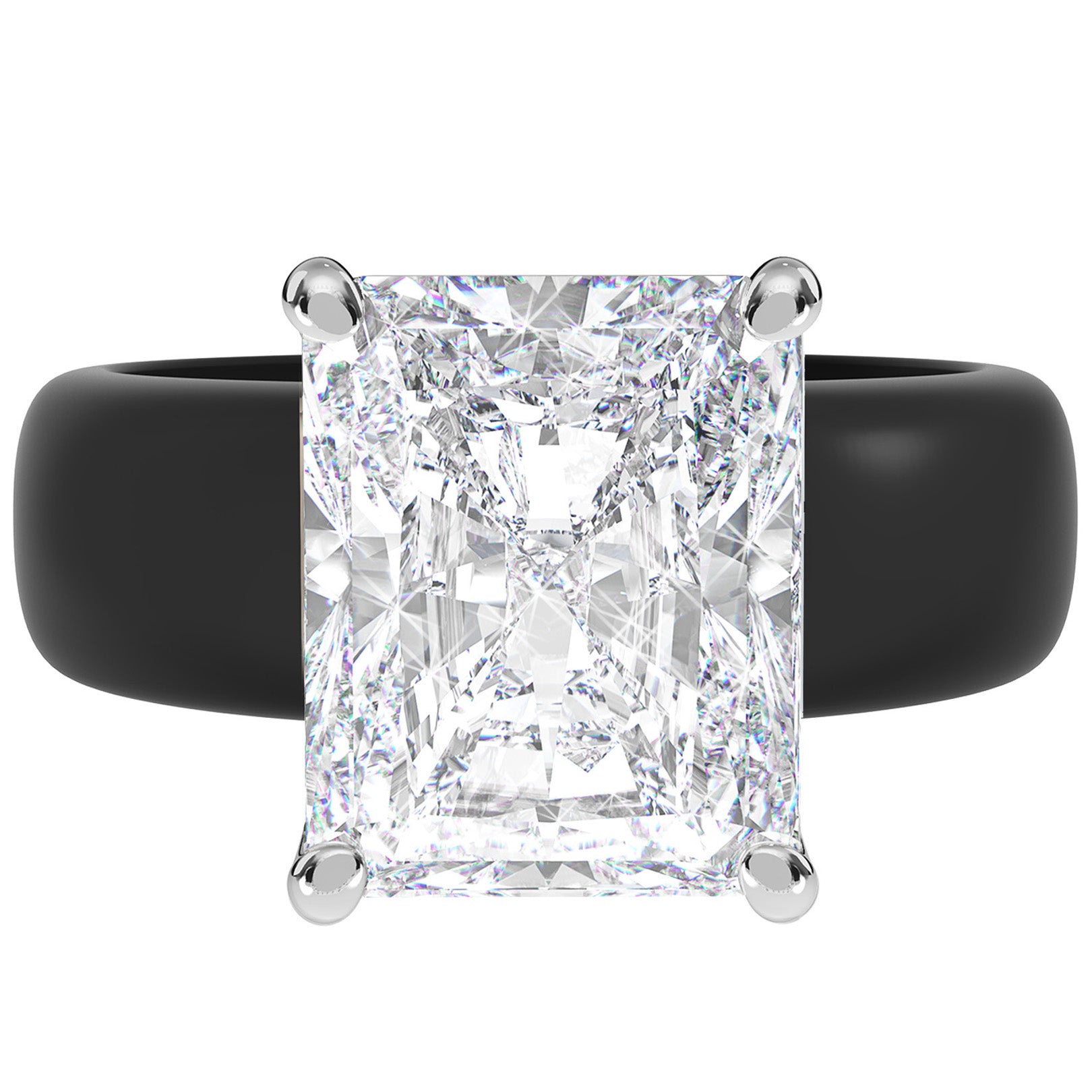 Silicone Ring – 10×8 mm Emerald Cut CZ | Patented Design - GlowStone Collection