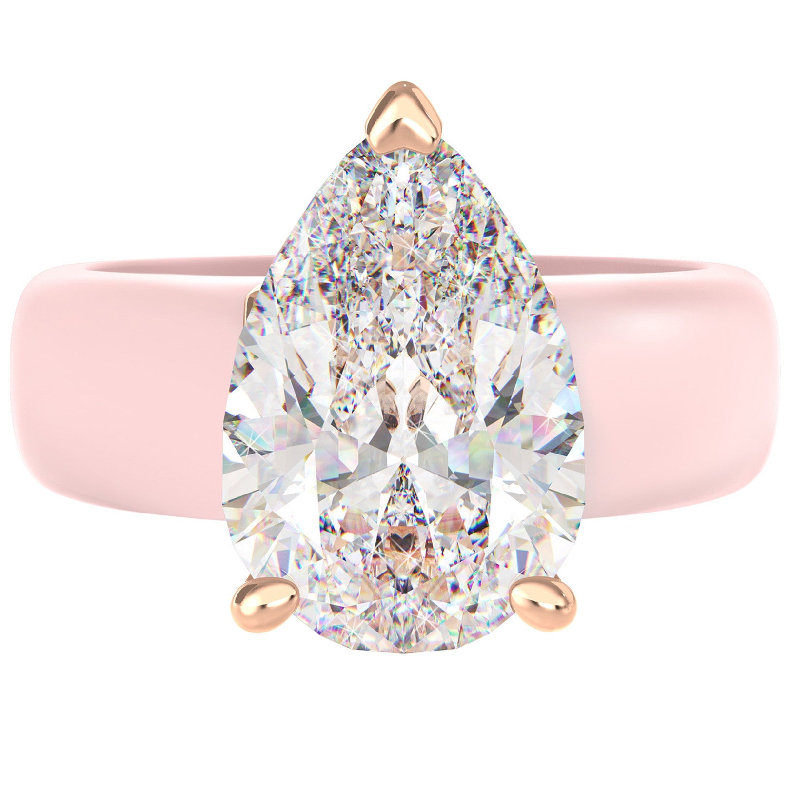 Silicone Ring – 8×12 mm Pear Cut CZ | Patent-Pending Design - GlowStone Collection