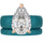 Pear Cut CZ Silicone Ring Set for Women, Stackable 2-Ring Set, 8×12 mm Pear Cut CZ, Patent-Pending Design - GlowStone Collection