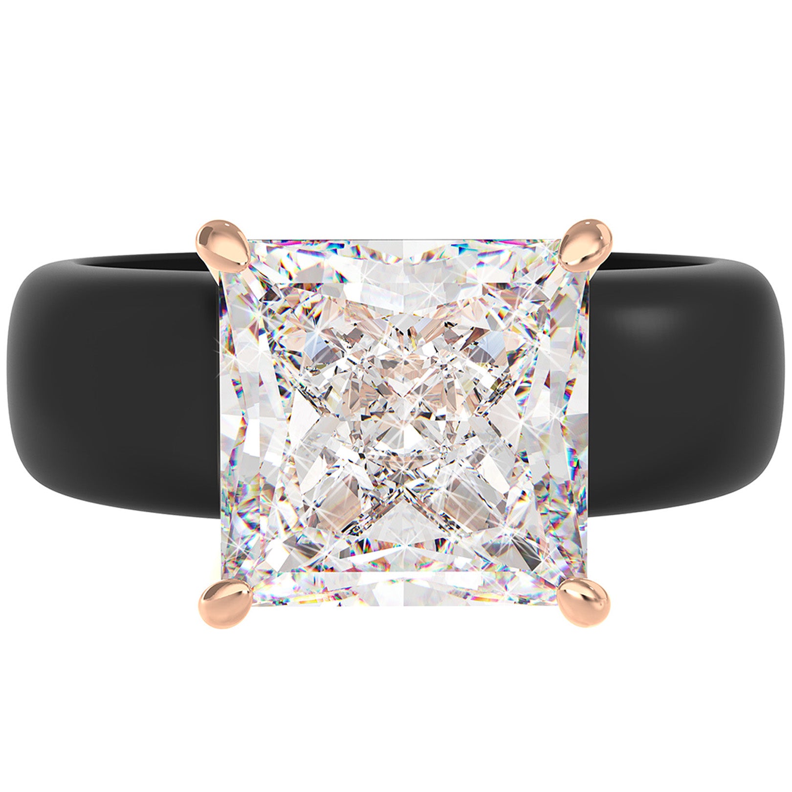 Silicone Ring – 8×8 mm Princess Cut CZ | Patented Design - GlowStone Collection