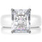 Emerald Cut CZ Silicone Ring Set for Women, Stackable 2-Ring Set, 10x8 mm CZ Stone, Thin Band, Patented Design, GlowStone Collection