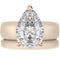 Pear Cut CZ Silicone Ring Set for Women, Stackable 2-Ring Set, 8×12 mm Pear Cut CZ, Patent-Pending Design - GlowStone Collection