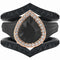 Pear Silicone Ring with Metal Frame & Stones – Includes 2 Stackable Bands | Patented Design by Rinfit