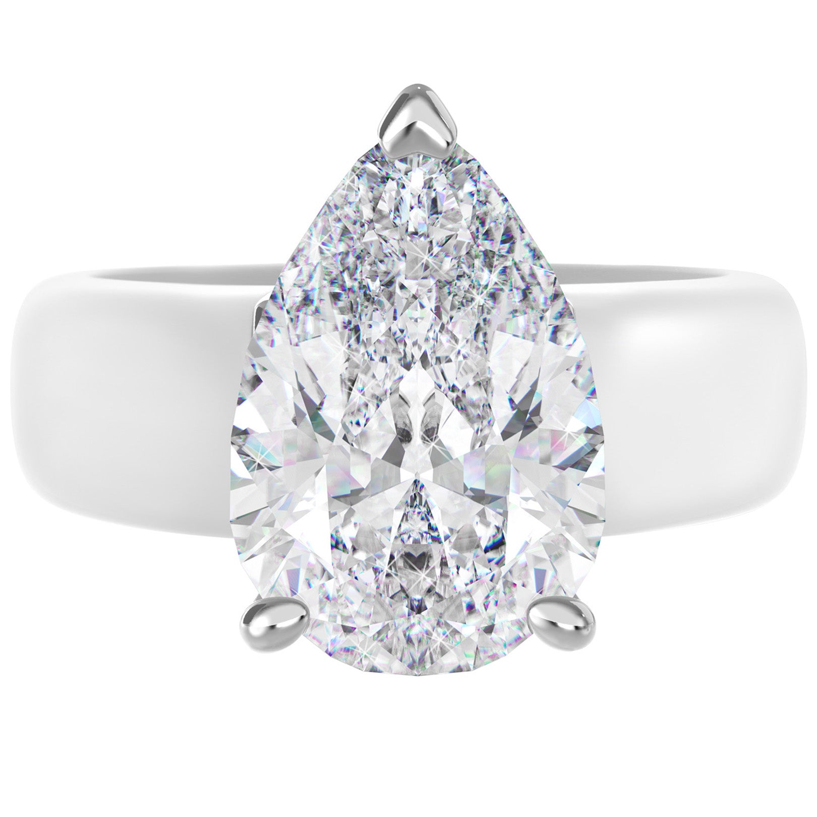 Silicone Ring – 8×12 mm Pear Cut CZ | Patent-Pending Design - GlowStone Collection