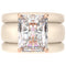 Emerald Cut CZ Silicone Ring Set for Women, 2 Thin Stackable Rings, 10x8 mm CZ Stone, Patented Design, GlowStone Collection