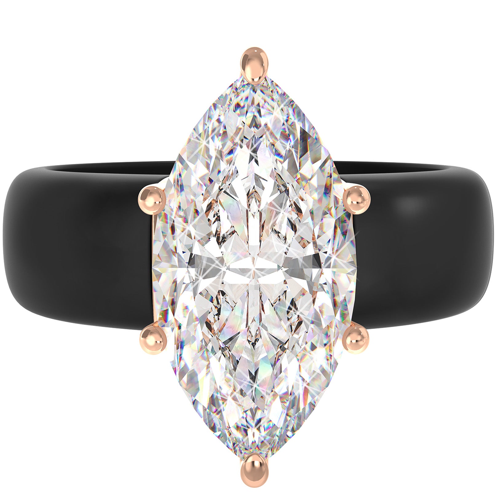 Silicone Ring – 14×7 mm Marquise Cut CZ | Patent-Pending Design - GlowStone Collection