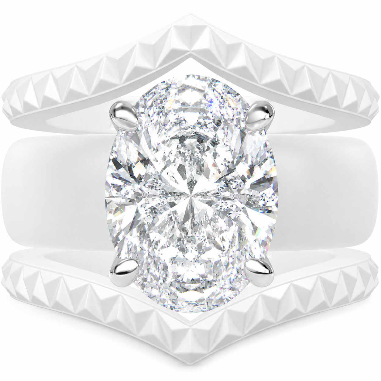 Silicone Ring Stackable Set – 11×8 mm Oval Cut CZ | Patented Design - GlowStone Collection