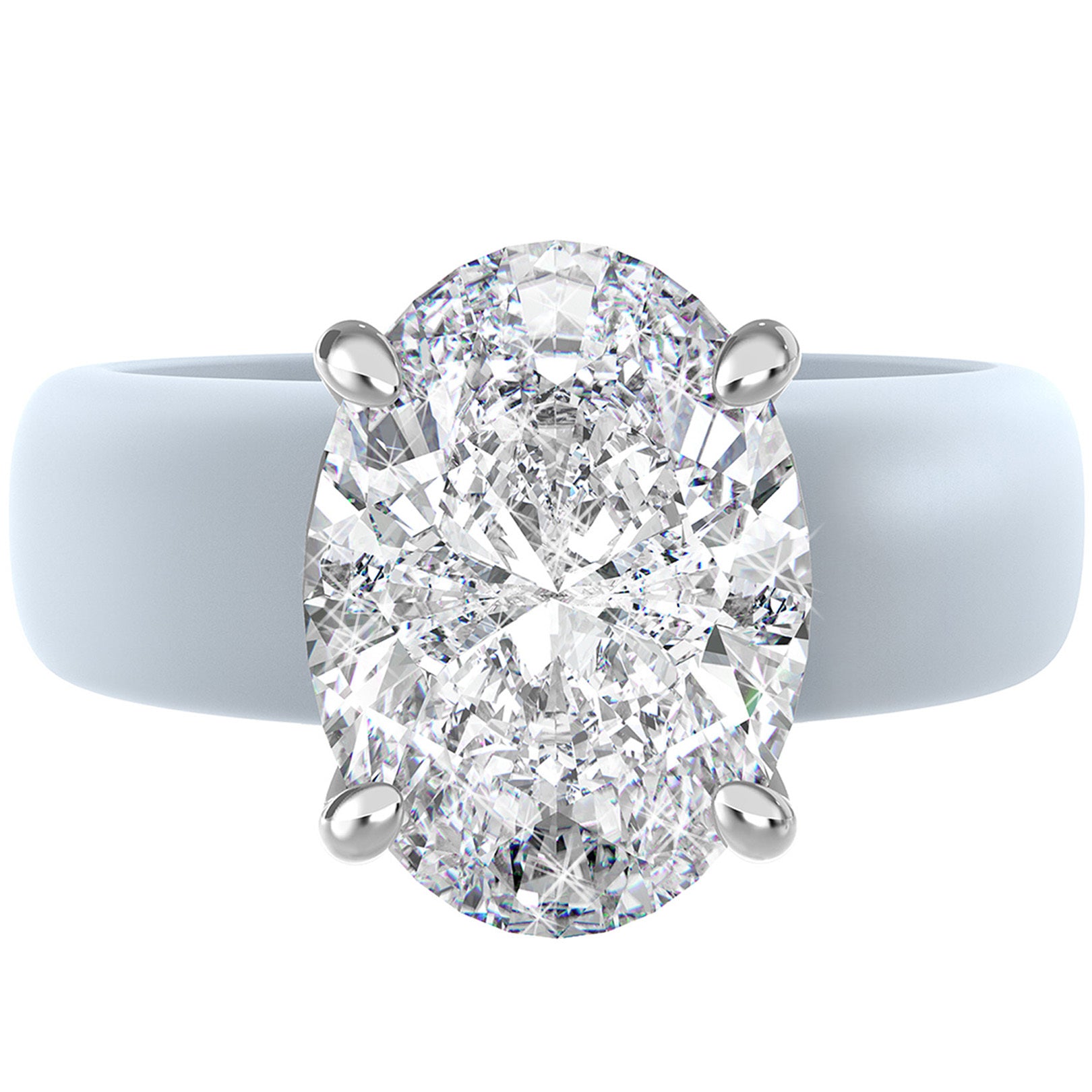 Silicone Ring – 11×8 mm Oval Cut CZ | Patented Design - GlowStone Collection