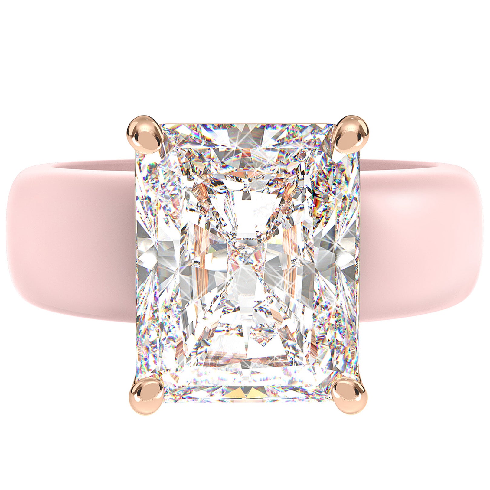 Silicone Ring – 10×8 mm Emerald Cut CZ | Patented Design - GlowStone Collection
