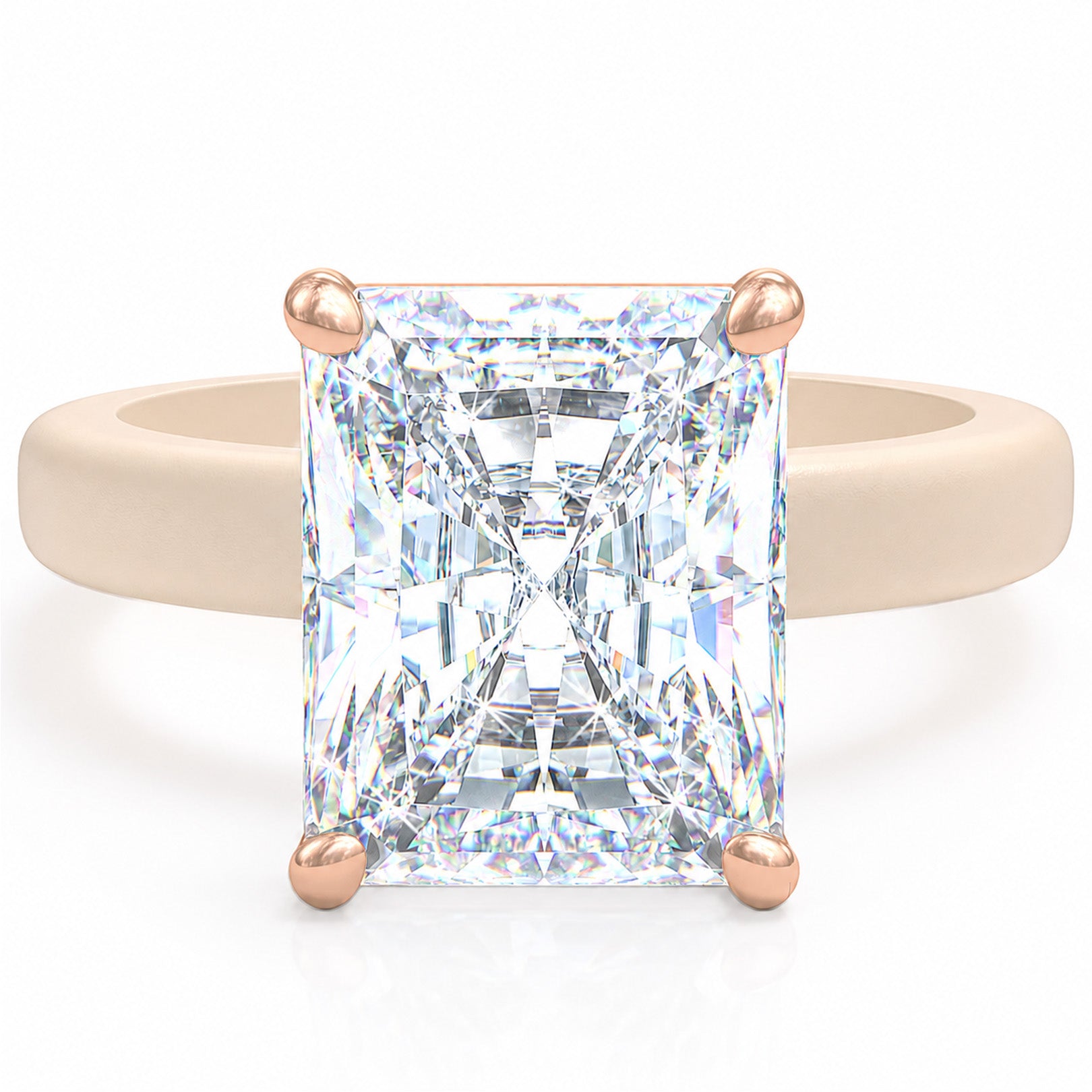 Rinfit Thin Silicone Ring – 10×8 mm Emerald Cut CZ | Patented Design - GlowStone Collection
