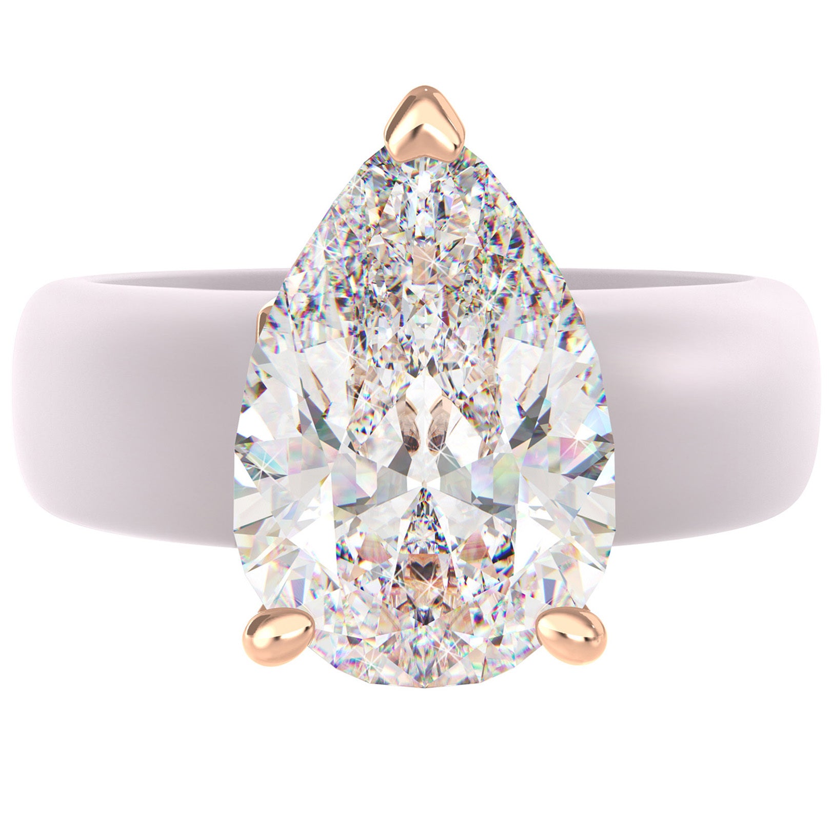 Silicone Ring – 8×12 mm Pear Cut CZ | Patent-Pending Design - GlowStone Collection
