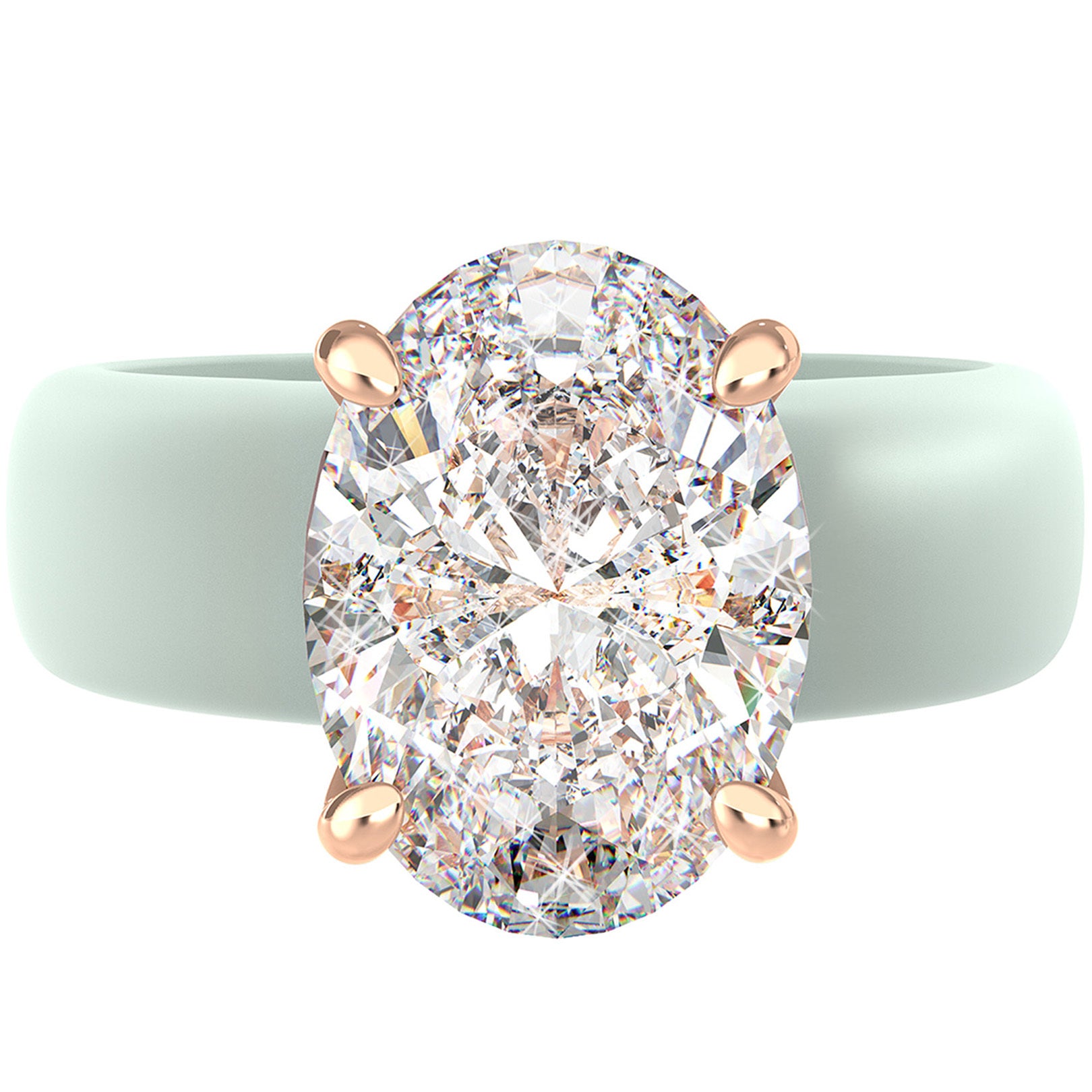 Silicone Ring – 11×8 mm Oval Cut CZ | Patented Design - GlowStone Collection