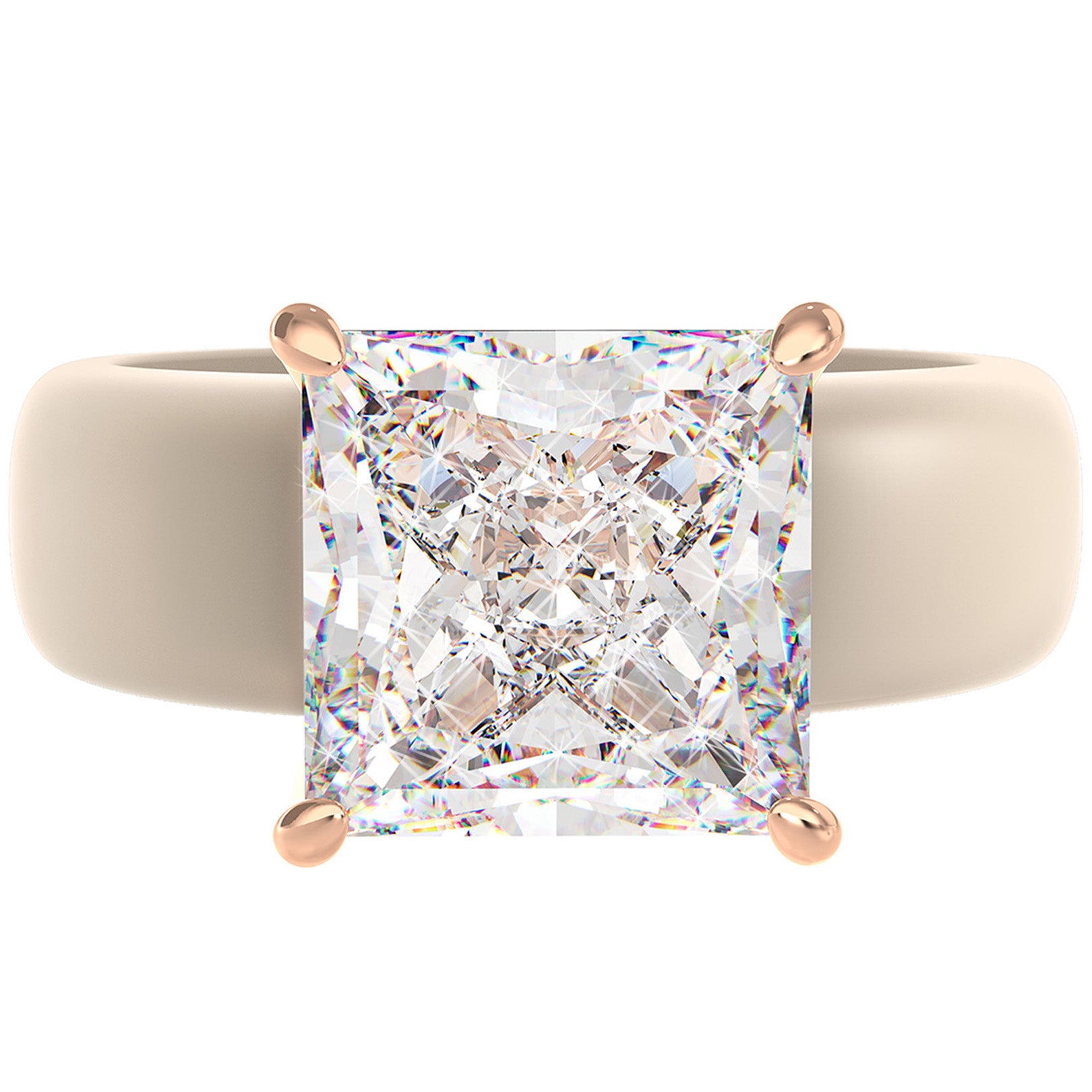 Silicone Ring – 8×8 mm Princess Cut CZ | Patented Design - GlowStone Collection