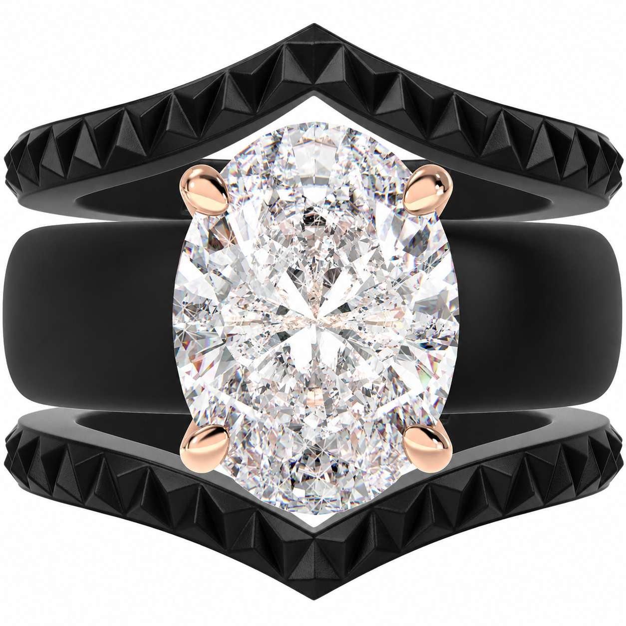 Silicone Ring Stackable Set – 11×8 mm Oval Cut CZ | Patented Design - GlowStone Collection