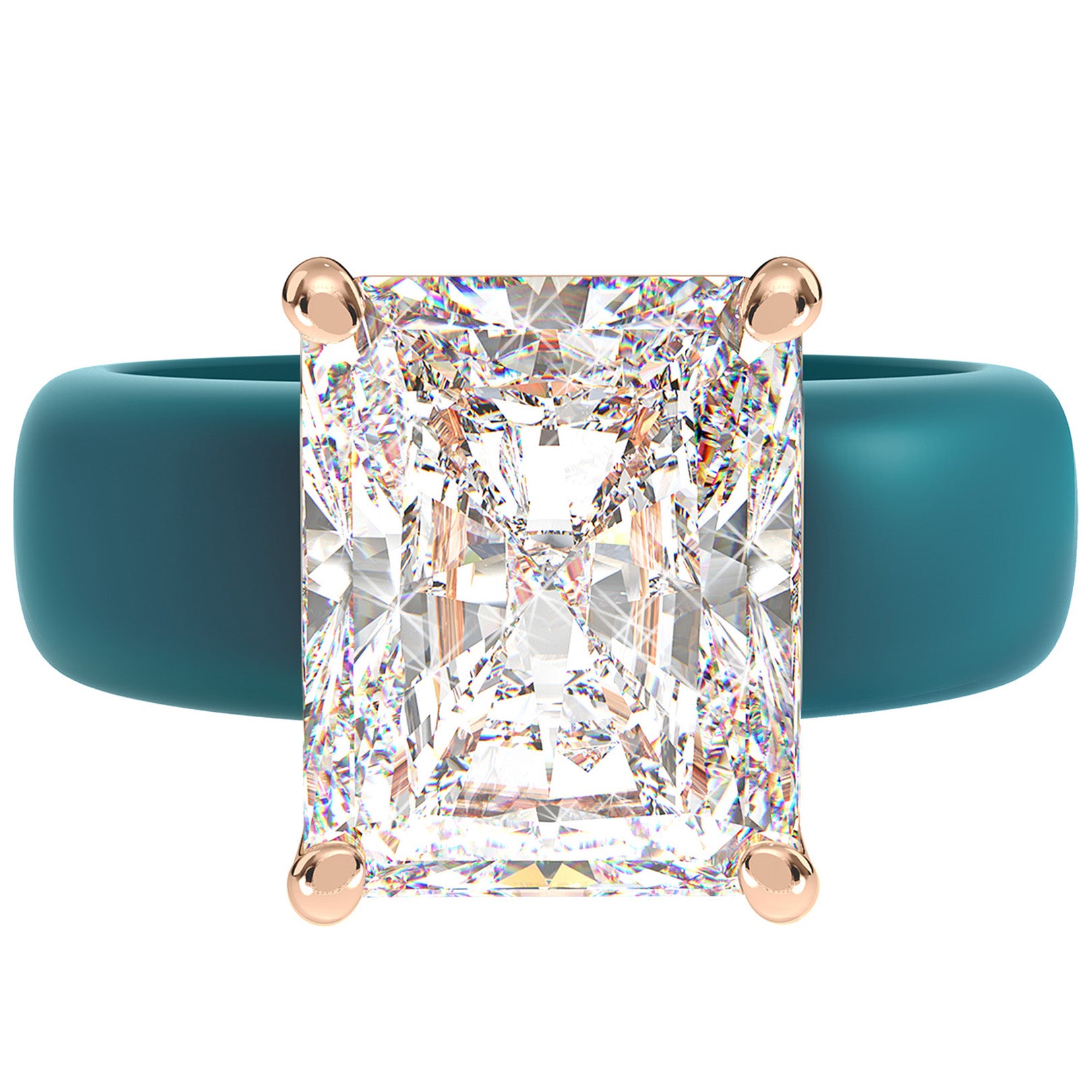 Silicone Ring – 10×8 mm Emerald Cut CZ | Patented Design - GlowStone Collection