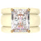 Emerald Cut CZ Silicone Ring Set for Women, 2 Thin Stackable Rings, 10x8 mm CZ Stone, Patented Design, GlowStone Collection