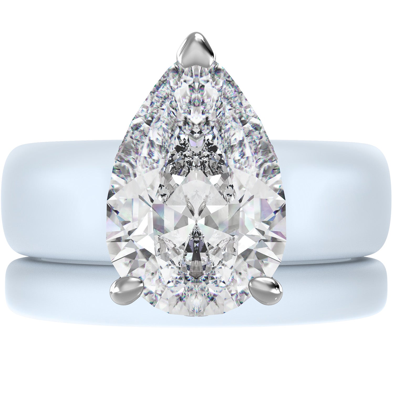 Pear Cut CZ Silicone Ring Set for Women, Stackable 2-Ring Set, 8×12 mm Pear Cut CZ, Patent-Pending Design - GlowStone Collection