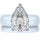 Pear Cut CZ Silicone Ring Set for Women, Stackable 2-Ring Set, 8×12 mm Pear Cut CZ, Patent-Pending Design - GlowStone Collection