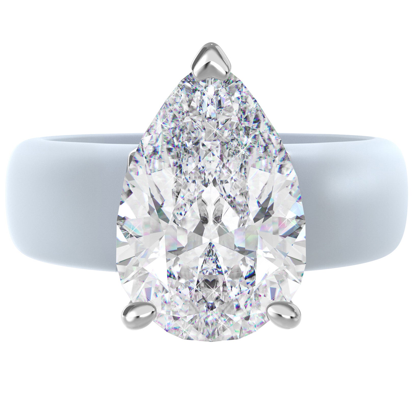 Silicone Ring – 8×12 mm Pear Cut CZ | Patent-Pending Design - GlowStone Collection