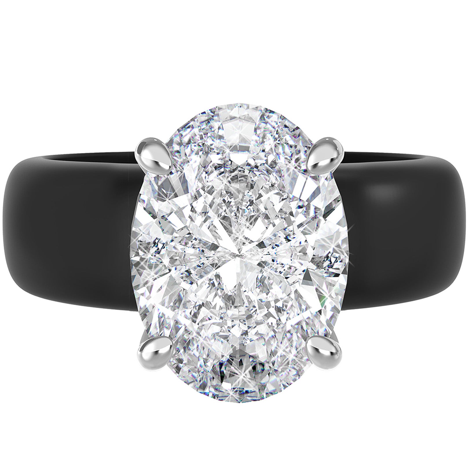 Silicone Ring – 11×8 mm Oval Cut CZ | Patented Design - GlowStone Collection