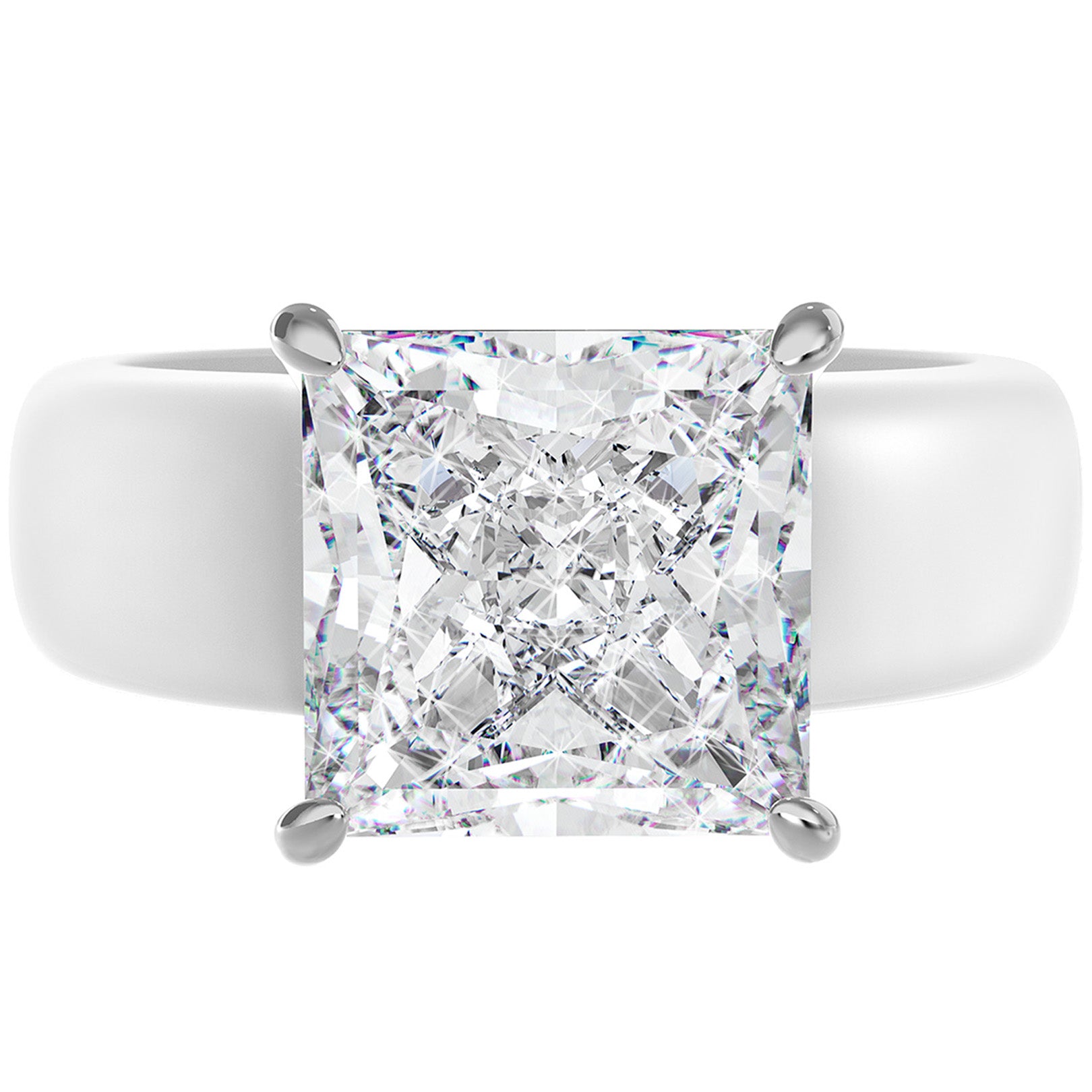 Silicone Ring – 8×8 mm Princess Cut CZ | Patented Design - GlowStone Collection