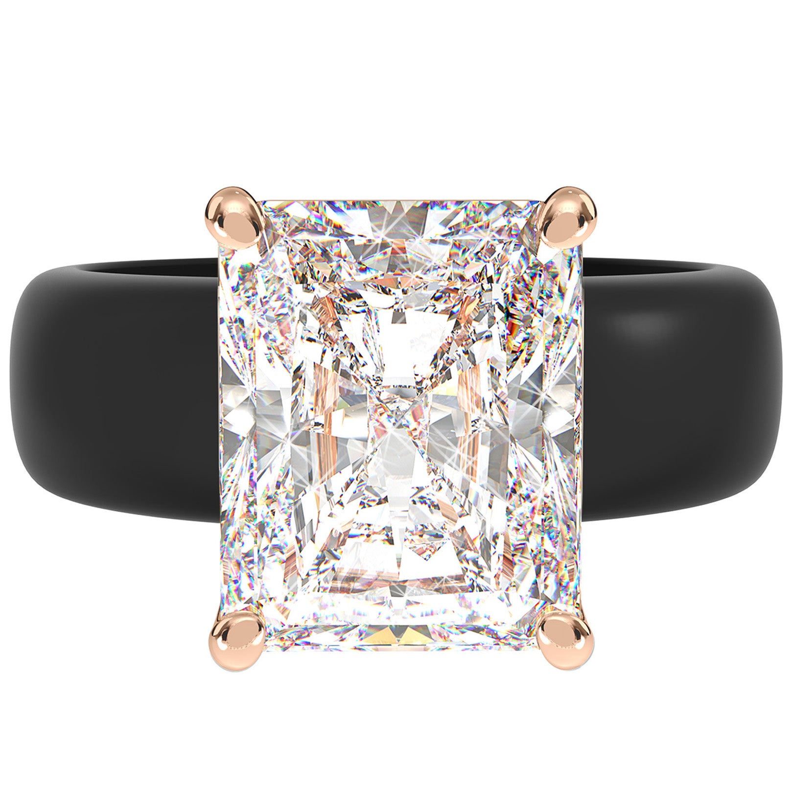 Silicone Ring – 10×8 mm Emerald Cut CZ | Patented Design - GlowStone Collection