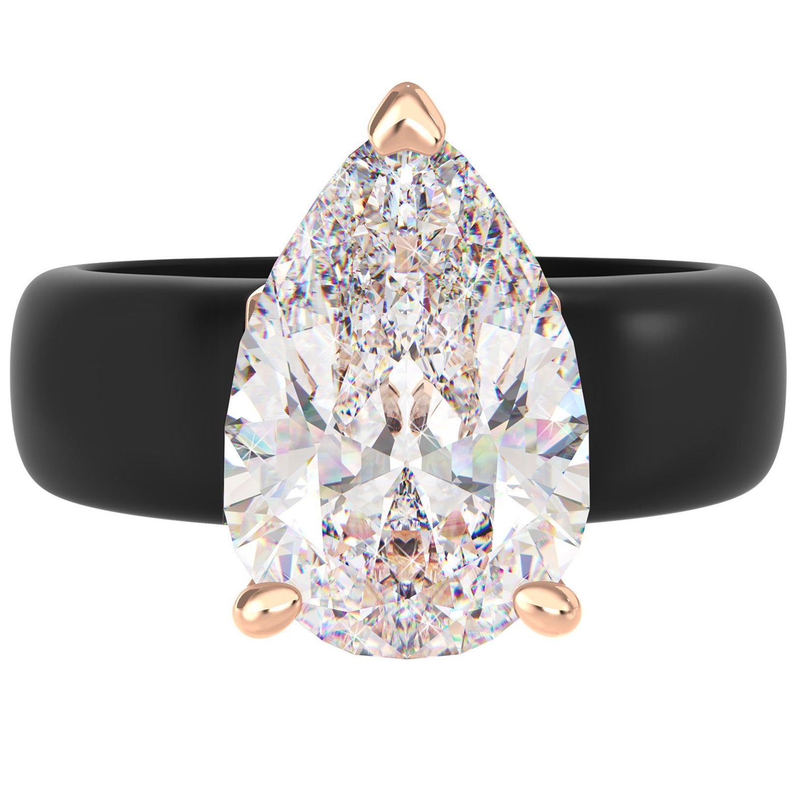 Silicone Ring – 8×12 mm Pear Cut CZ | Patent-Pending Design - GlowStone Collection