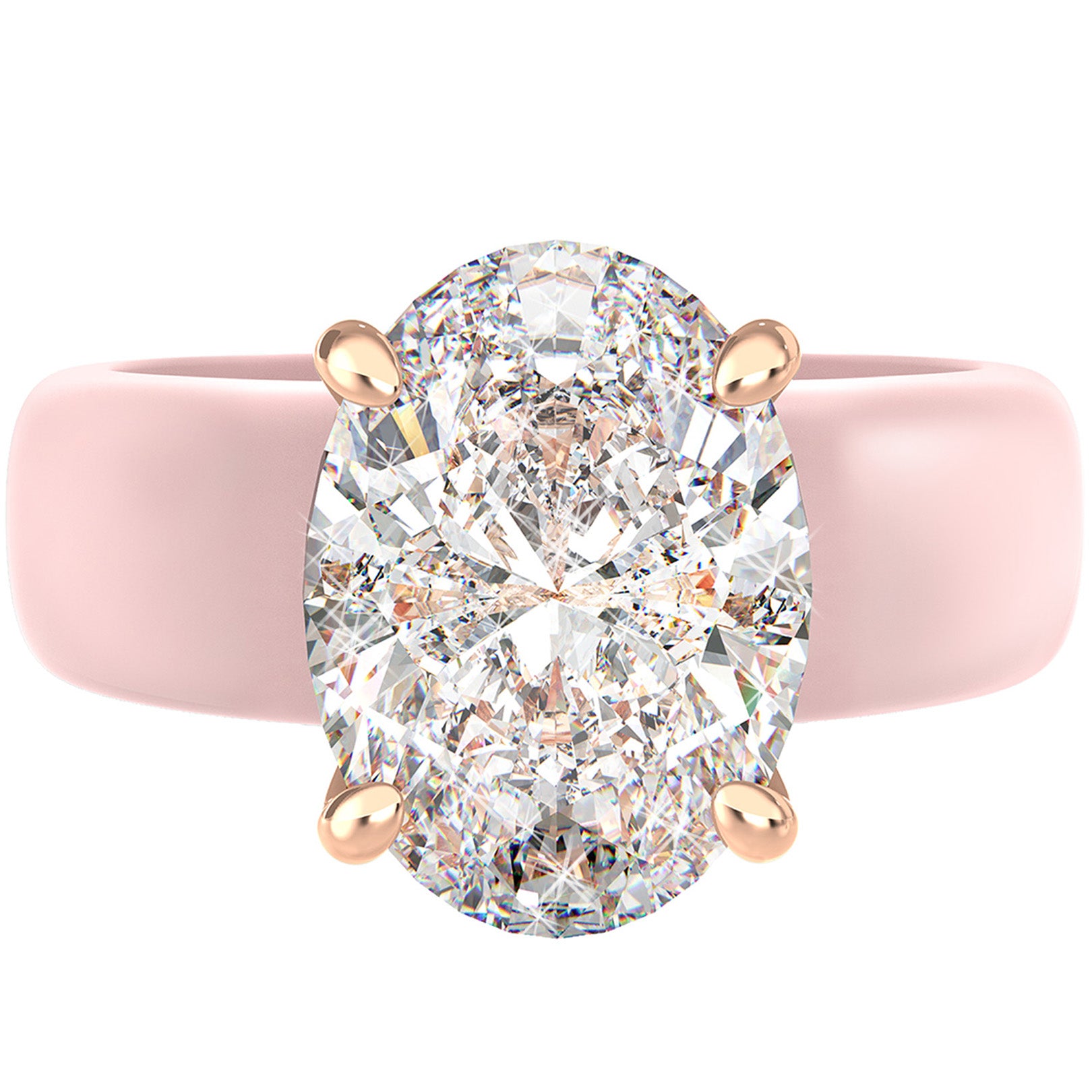 Silicone Ring – 11×8 mm Oval Cut CZ | Patented Design - GlowStone Collection