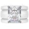 Emerald Cut CZ Silicone Ring Set for Women, 2 Thin Stackable Rings, 10x8 mm CZ Stone, Patented Design, GlowStone Collection