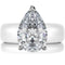 Pear Cut CZ Silicone Ring Set for Women, Stackable 2-Ring Set, 8×12 mm Pear Cut CZ, Patent-Pending Design - GlowStone Collection
