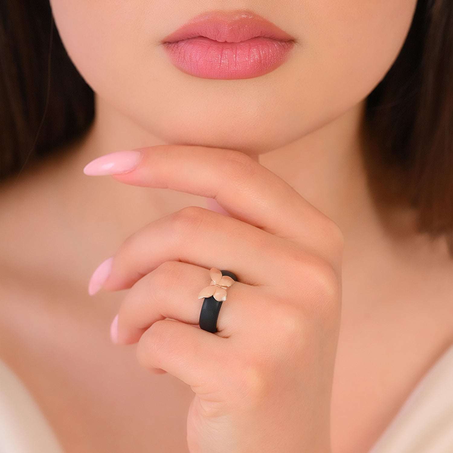 Butterfly Collection - Women's Silicone Rings with Stainless Steel Butterfly - Patent Pending
