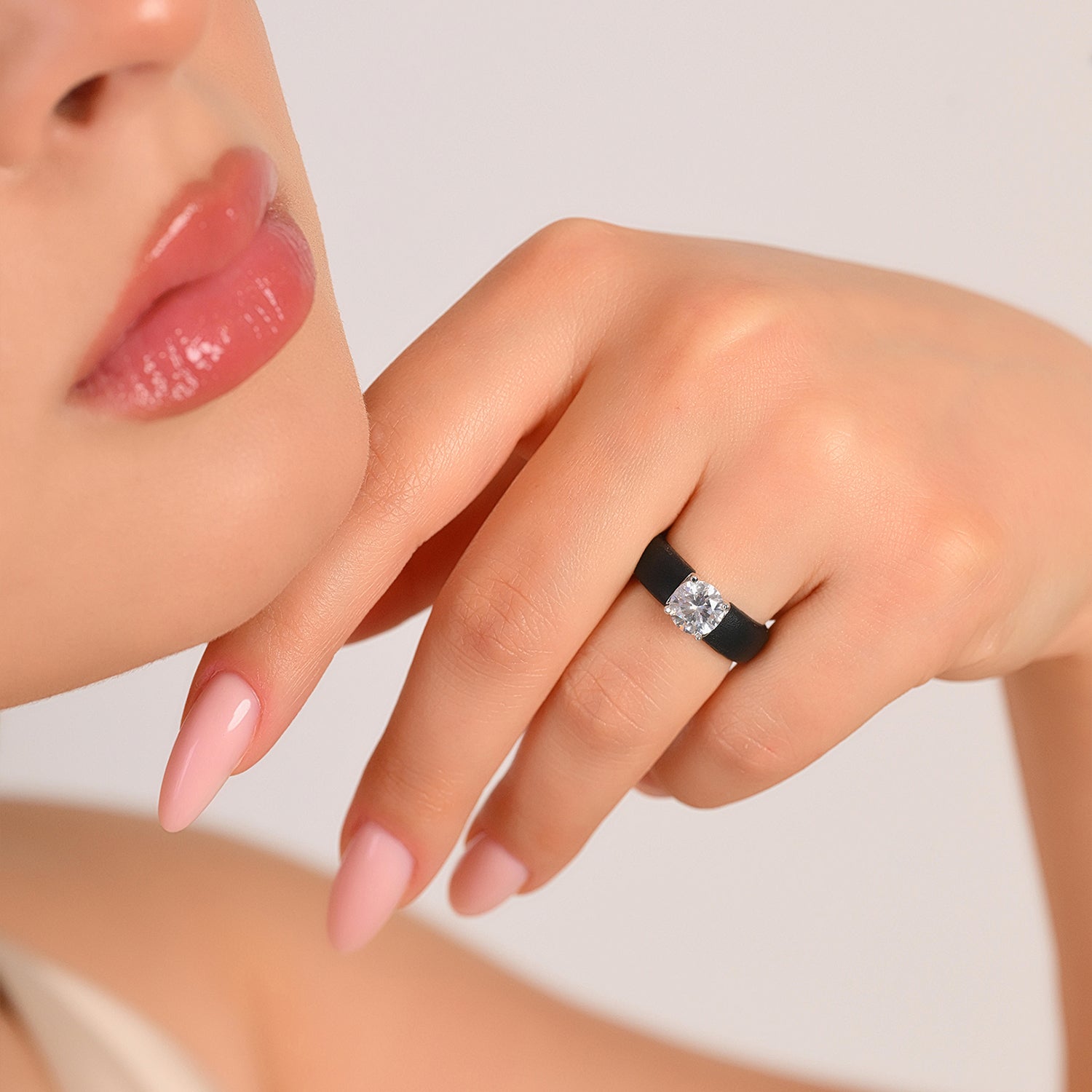Silicone Ring – 7mm Round Solitaire CZ | Patented Design - GlowStone Collection by Rinfit