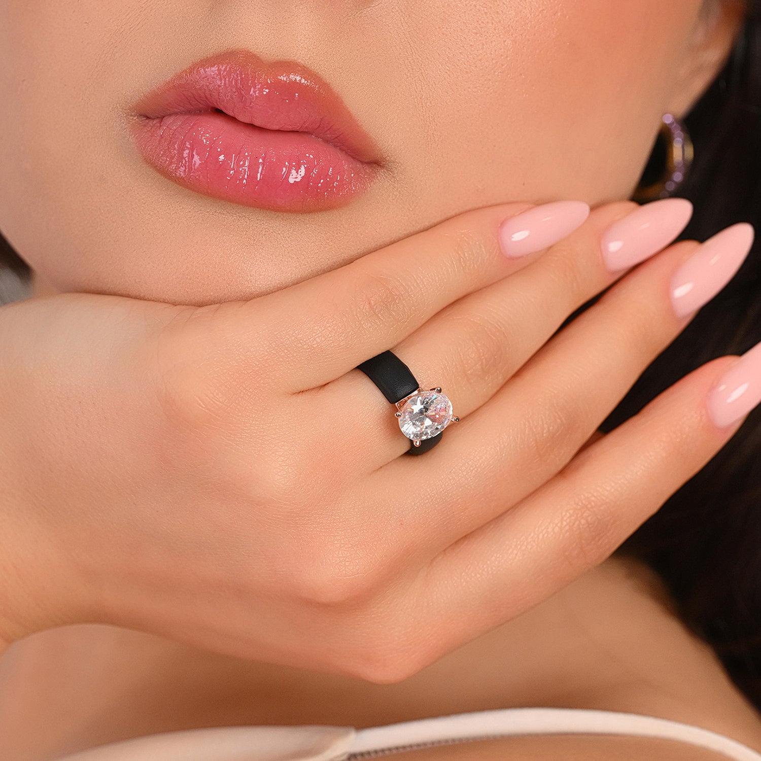 Silicone Ring – 11×8 mm Oval Cut CZ | Patented Design - GlowStone Collection