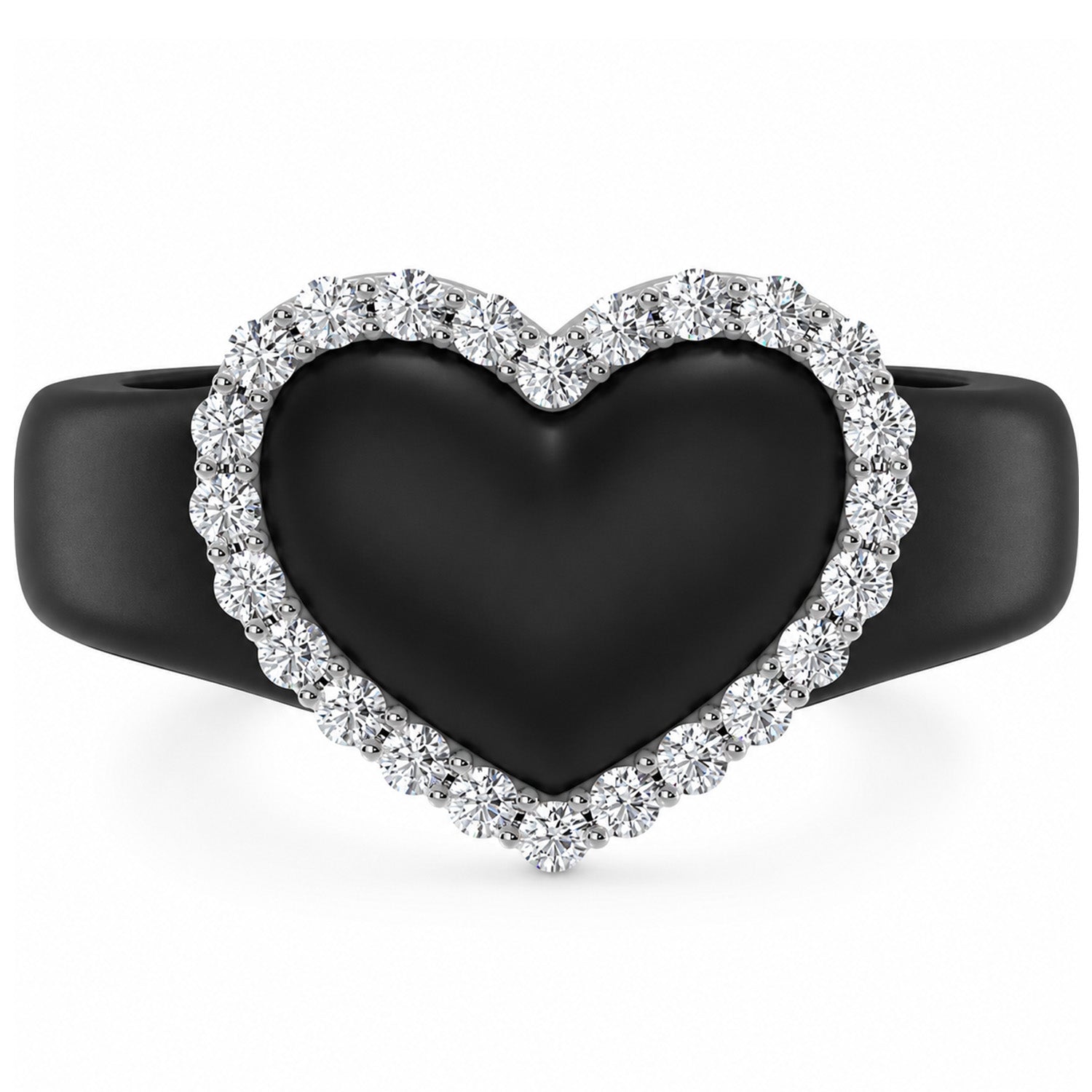 Heart with Metal Frame & CZ Stones - Women's Silicone Rings- Patented Design